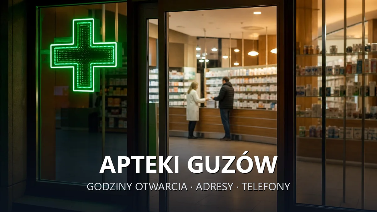 Apteki Guzów, gmina Wiskitki, powiat żyrardowski - adresy, telefony, godziny otwarcia