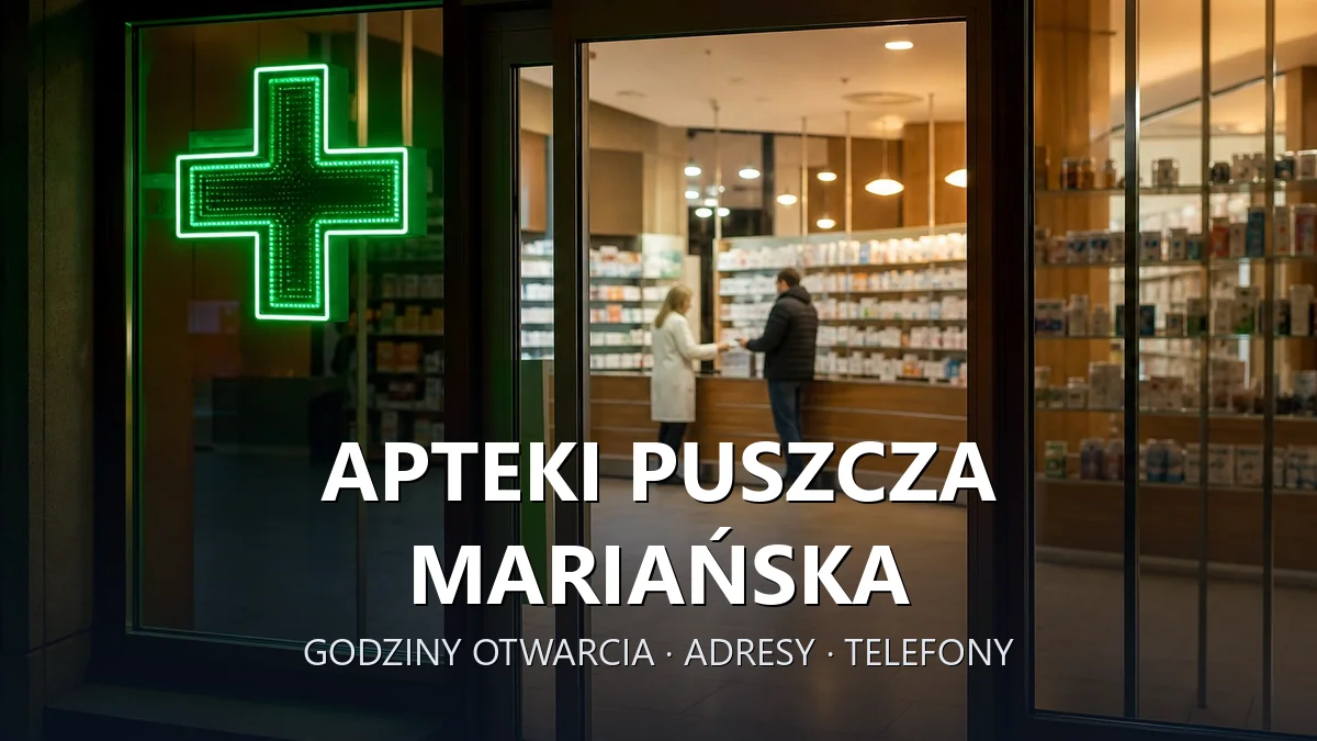 Apteki Puszcza Mariańska, powiat żyrardowski - adresy, telefony, godziny otwarcia