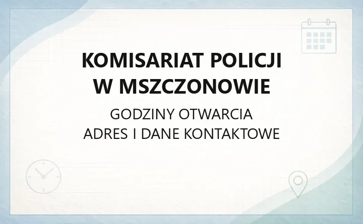 Komisariat Policji w Mszczonowie - kontakt, dzielnicowi, rejonowe