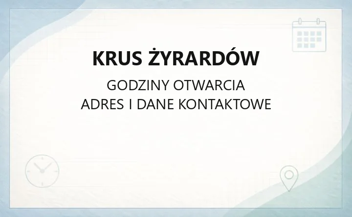 KRUS Żyrardów - kontakt, godziny i zakres usług dla rolników