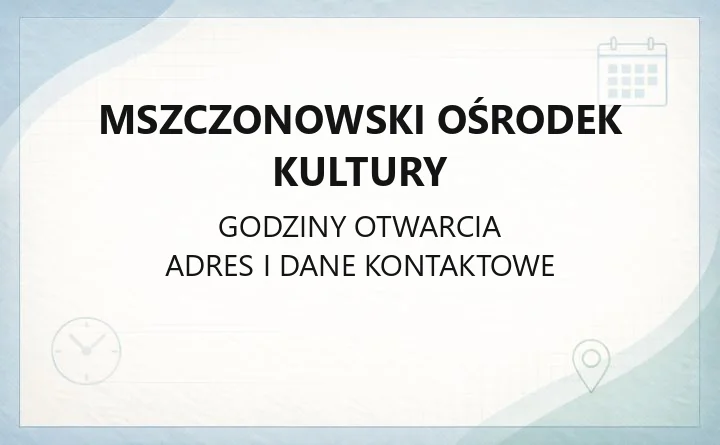 Mszczonowski Ośrodek Kultury - kontakt, kino, zajęcia i bilety