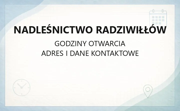 Nadleśnictwo Radziwiłłów - kontakt, drewno opałowe, zezwolenia i edukacja leśna