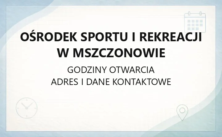 Ośrodek Sportu i Rekreacji w Mszczonowie - kontakt, baseny termalne, godziny