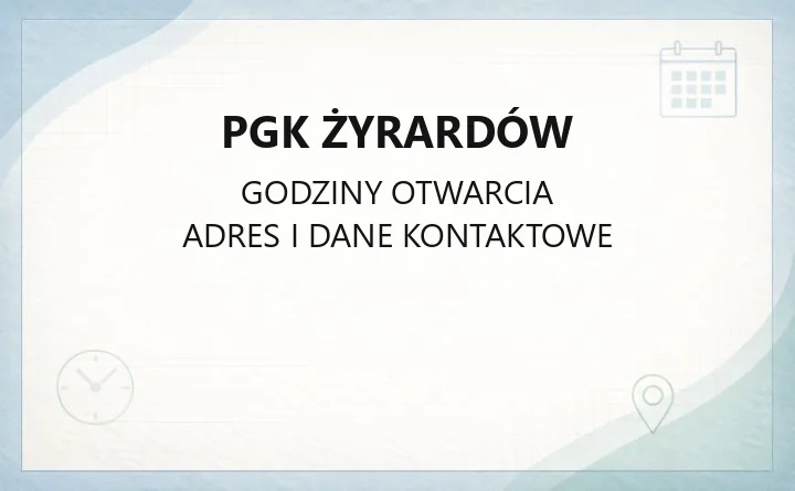 PGK Żyrardów - kontakt, godziny BOK i zgłaszanie awarii