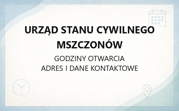 Urząd Stanu Cywilnego Mszczonów - kontakt, usługi, godziny kasy