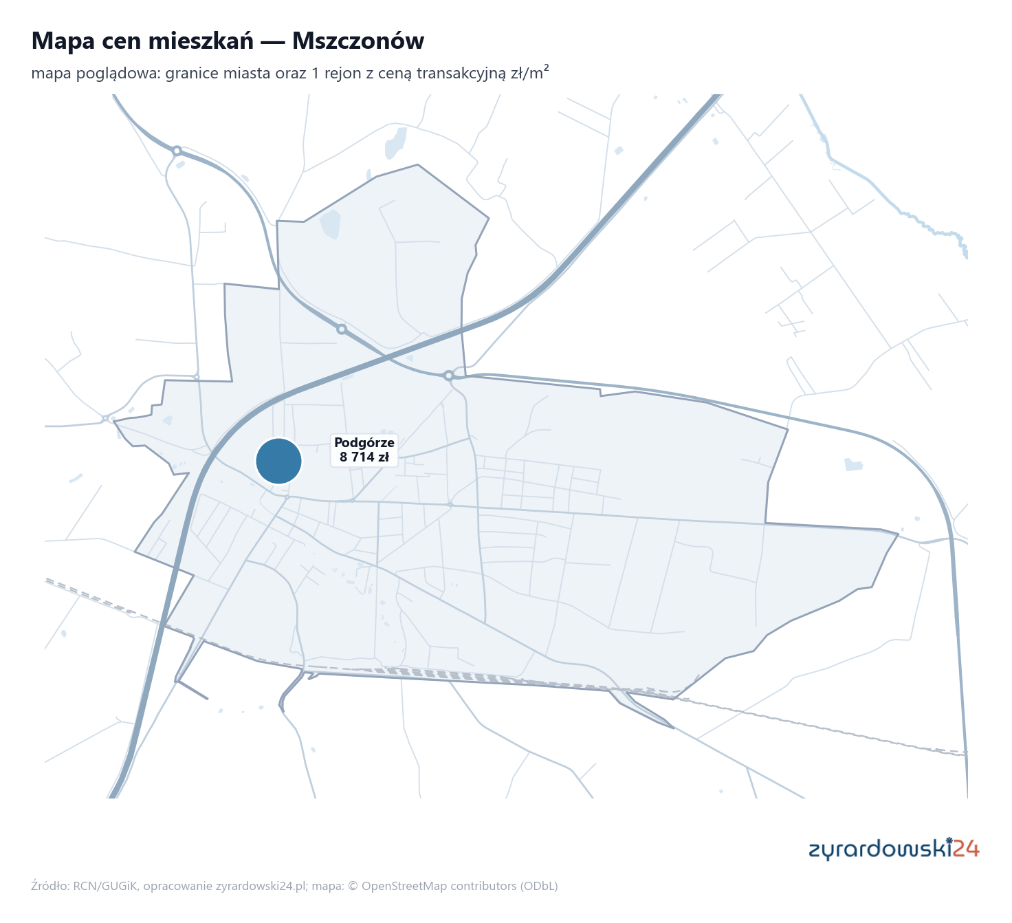 Mapa cen mieszkań - Mszczonów