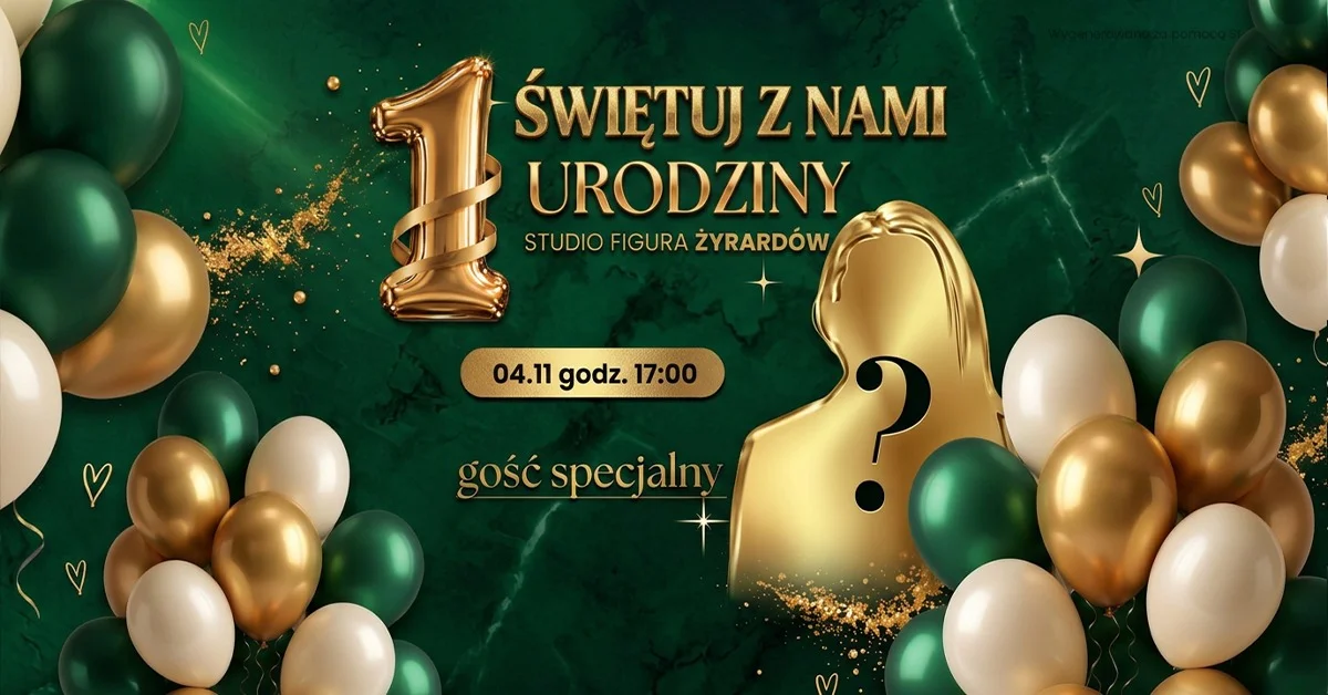 Grafika promocyjna wydarzenia Studio Figura Żyrardów świętuje urodziny