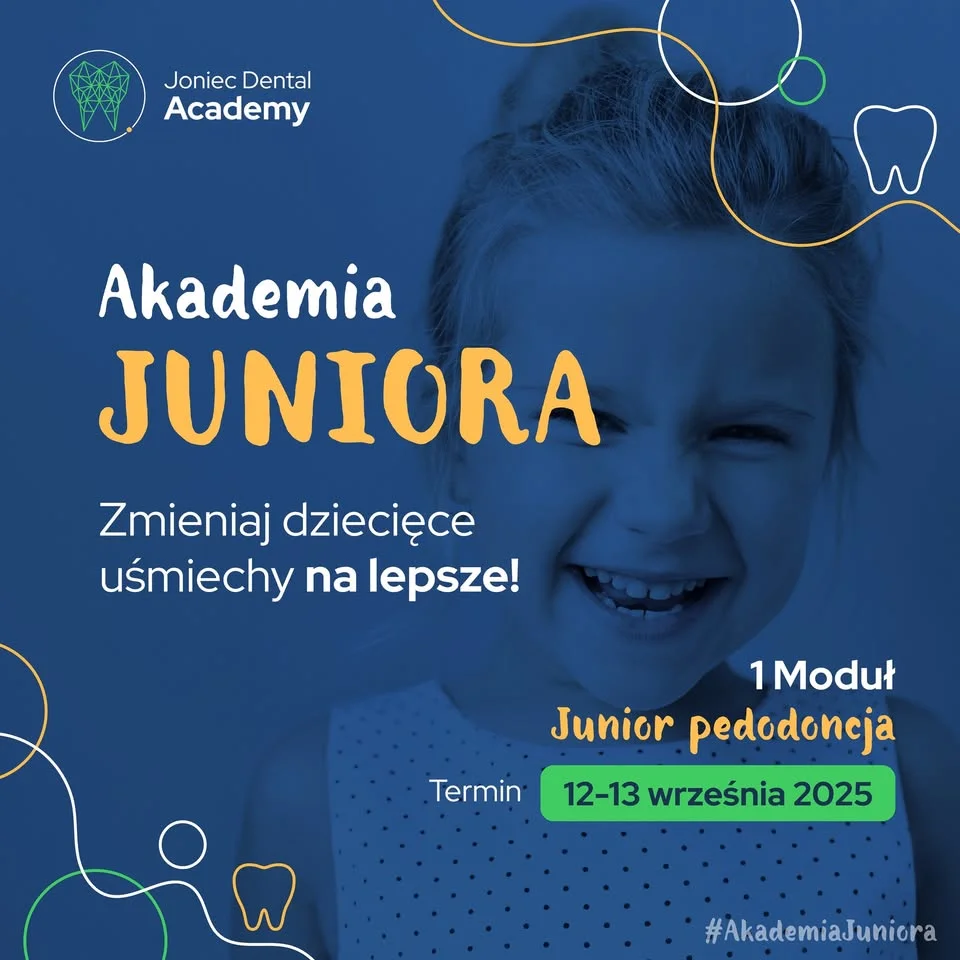 Obrazek przedstawia grafikę promocyjną wydarzenia Szkolenie z nowoczesnej pedodoncji i bezpiecznej sedacji dziecięcej