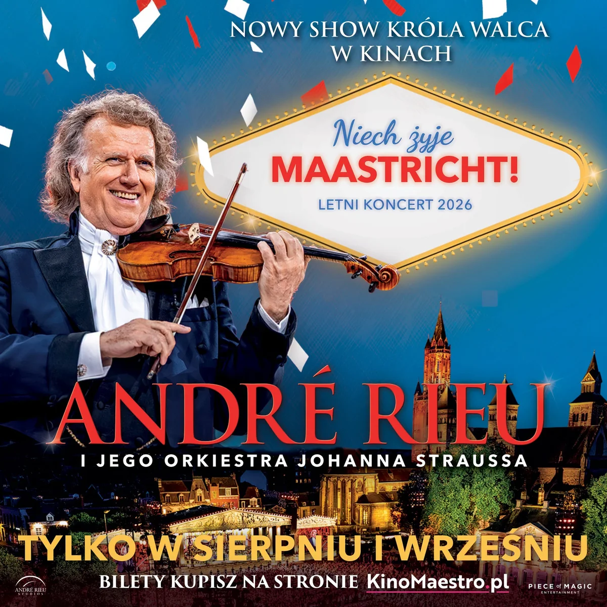 Grafika promocyjna wydarzenia André Rieu – „Niech żyje Maastricht!” – retransmisja koncertu