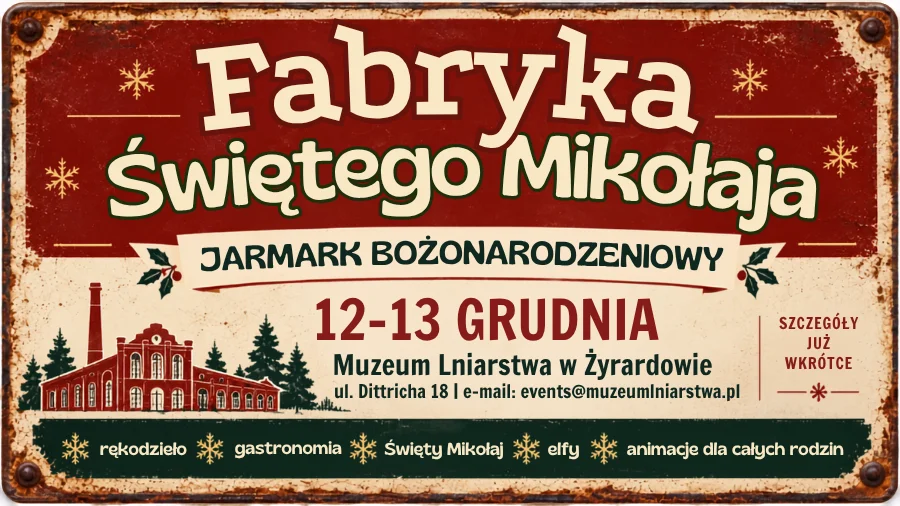 Grafika promocyjna wydarzenia Fabryka Świętego Mikołaja