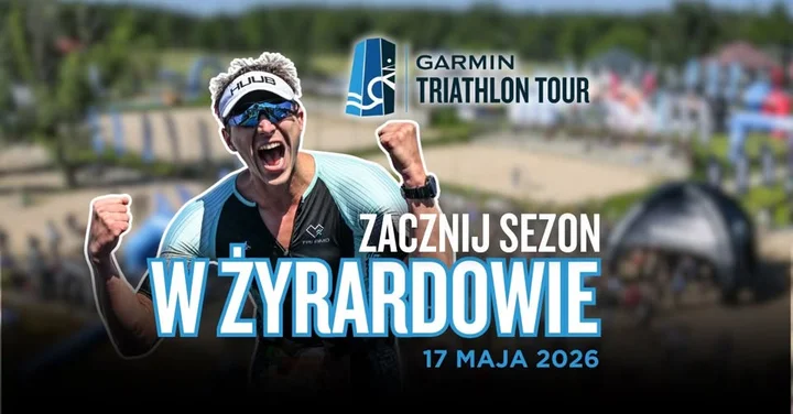 Grafika promocyjna wydarzenia Garmin Triathlon Tour Żyrardów 2026 — inauguracja sezonu triathlonowego