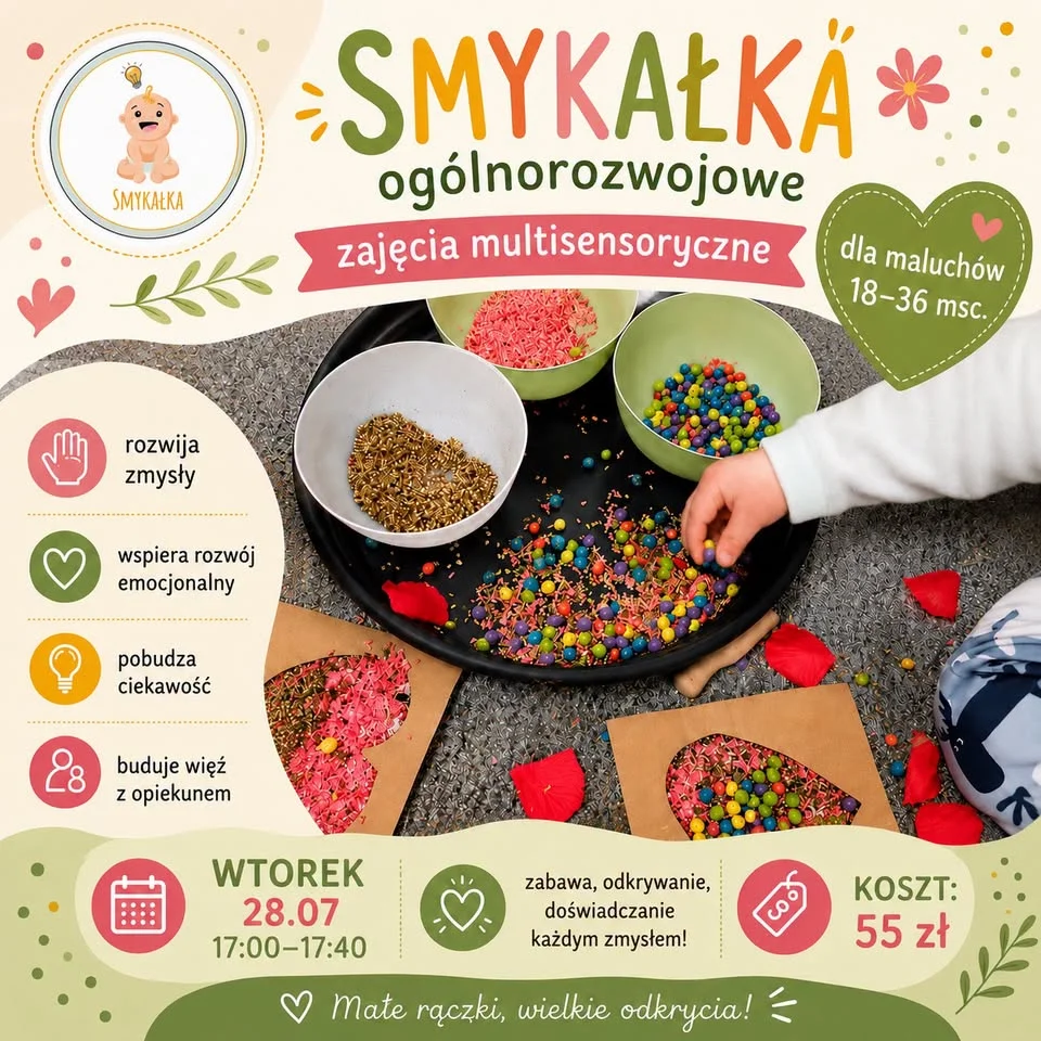 Grafika promocyjna wydarzenia Letnia Smykałka – zajęcia dla dzieci