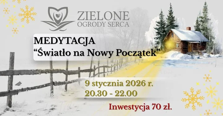 Grafika promocyjna wydarzenia Medytacja Światło na Nowy Początek — noworoczna praktyka uważności w Żyrardowie