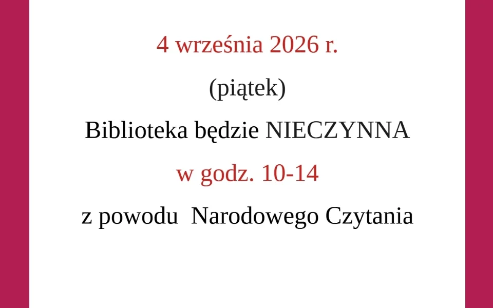 Grafika promocyjna wydarzenia Narodowe Czytanie