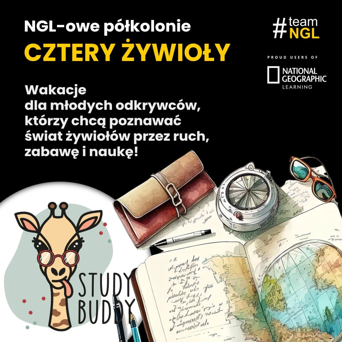 Grafika promocyjna wydarzenia Półkolonie edukacyjne i rekreacyjne dla dzieci w Żyrardowie