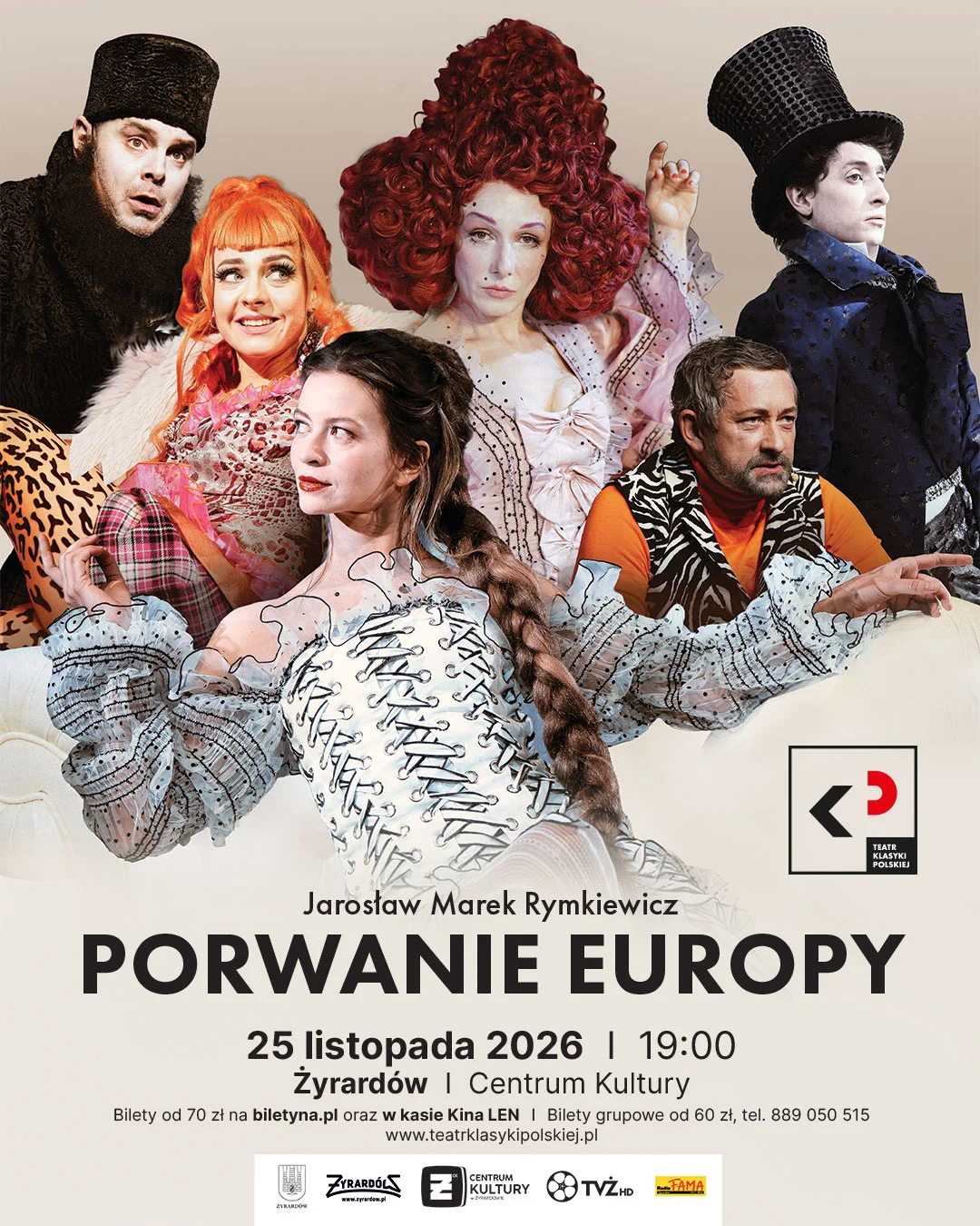 Grafika promocyjna wydarzenia Spektakl „Porwanie Europy” – Teatr Klasyki Polskiej
