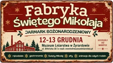 Grafika promocyjna wydarzenia Fabryka Świętego Mikołaja