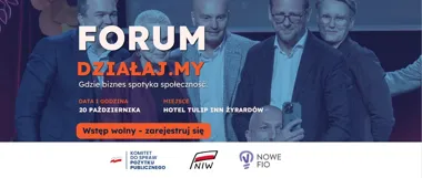 Grafika promocyjna wydarzenia FORUM DZIAŁAJ.MY: biznes i społeczność
