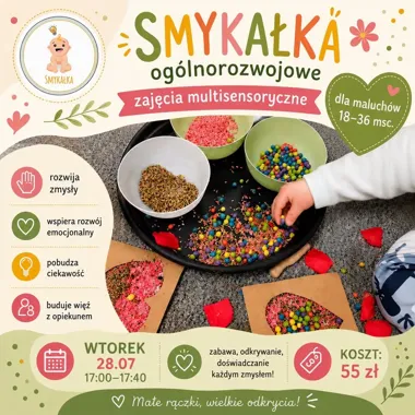 Grafika promocyjna wydarzenia Letnia Smykałka – zajęcia dla dzieci