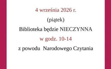 Grafika promocyjna wydarzenia Narodowe Czytanie