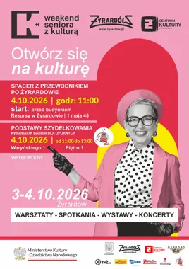 Grafika promocyjna wydarzenia Weekend Seniora z Kulturą – Otwórz się na kulturę!
