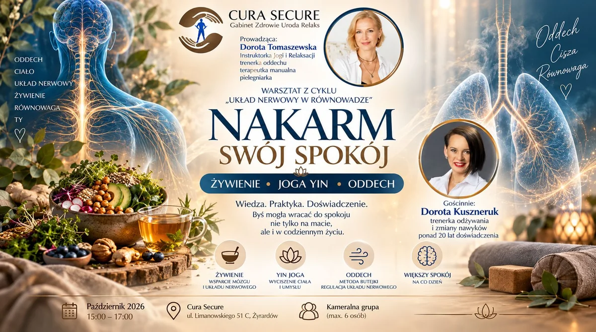 Grafika promocyjna wydarzenia Układ Nerwowy w Równowadze: Nakarm swój spokój – warsztaty