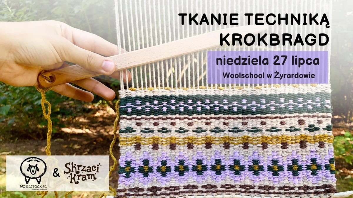 Grafika promocyjna wydarzenia Warsztaty tkania metodą krokbragd w Żyrardowie