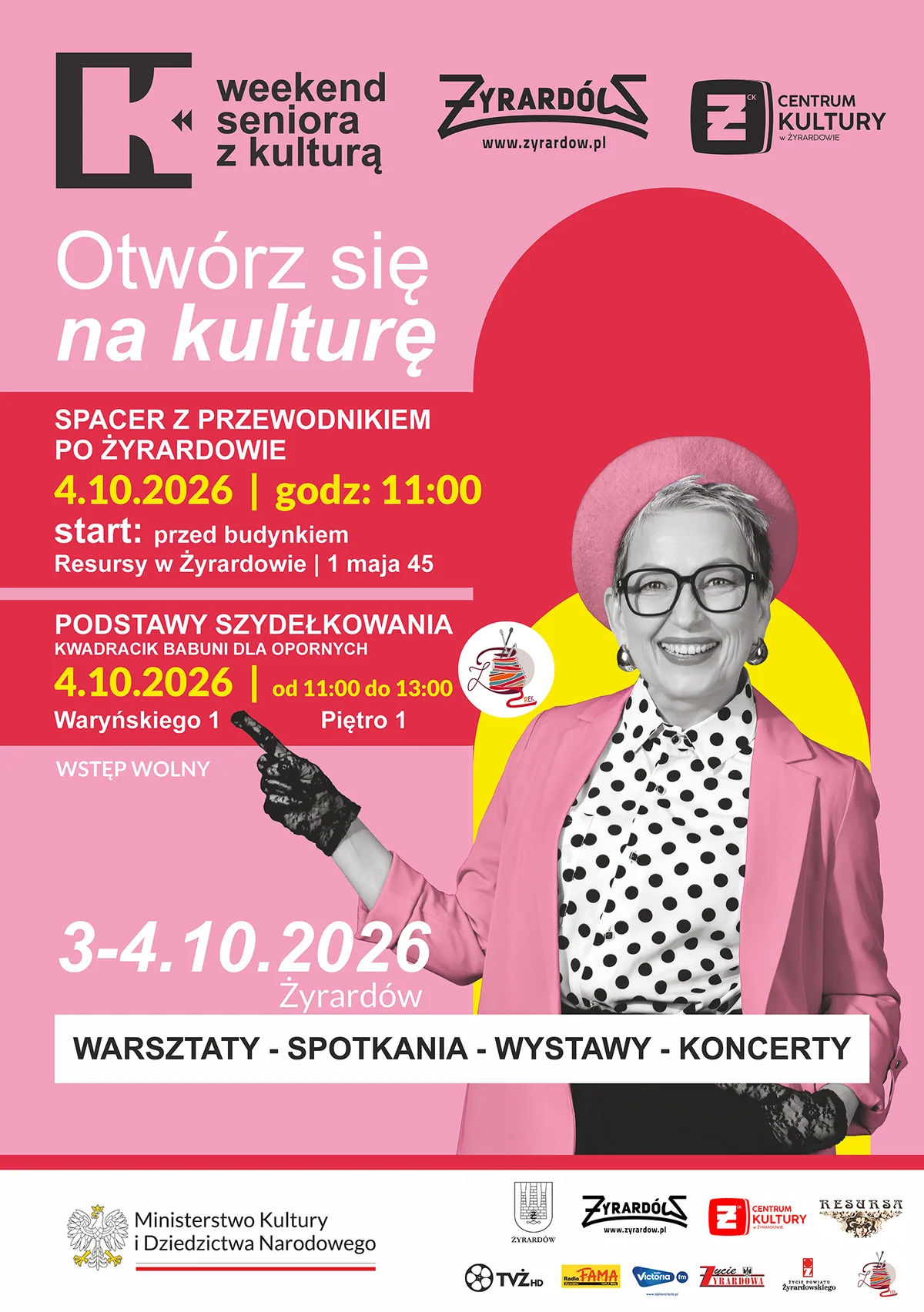 Grafika promocyjna wydarzenia Weekend Seniora z Kulturą – Otwórz się na kulturę!