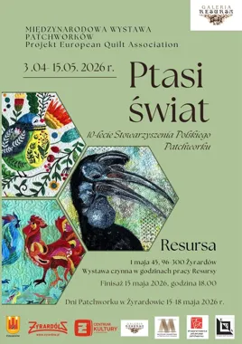 Ptaki ułożone ze ściegów. Resursa szykuje barwną wystawę