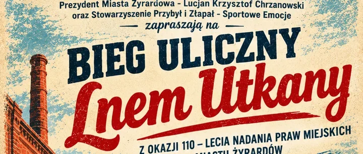 Bieg uliczny w Żyrardowie na 110-lecie praw miejskich. Trasa ma 2,4 km